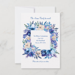 Faire-part Annonce Fleurie Bleue