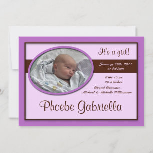 Faire-part Annonces Brown de naissance pourpre
