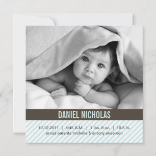 Faire-part Annonces de naissance de bébé Pinstripes modernes