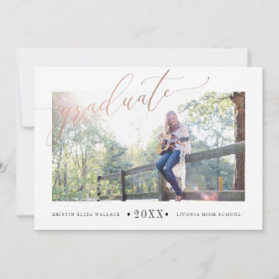 Faire-part Annonces d'obtention d'un diplôme Rose simple