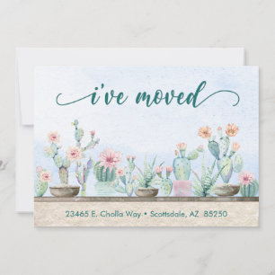 Faire-part Aquarelle Cactus I've Moved
