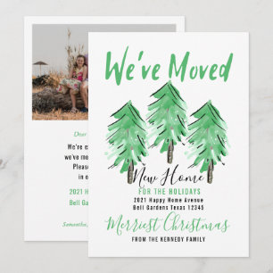 Faire-part Aquarelle Pine Arbre Nouvelle Maison Pour Les Vaca