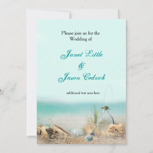 Faire-part aquarelle pour mariage coquillages de p