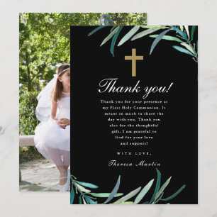 Faire-part Aquarelle Première Sainte Communion Merci photo