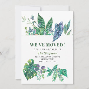 Faire-part Aquarelle Tropical Green Moving
