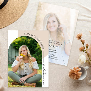 Faire-part Arc 2 Photo Minimal Moderne de Remise de Diplômes