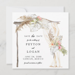 Faire-part Arc Mariage De Boho Tropical Enregistrer La Date