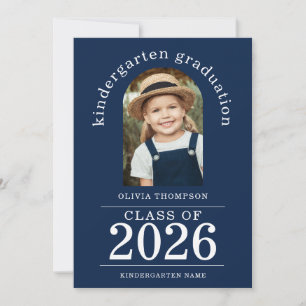 Faire-part Arch Photo Kindergarten Graduate 2025 Navy Blue