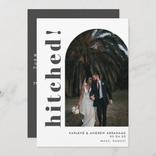 Faire-part Arche gris haché Mariage photo Elopement