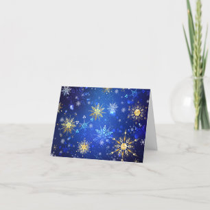 Faire-part Arrière - plan Bleu XMAS avec des flocons de neige