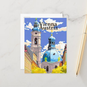 Faire-part Art de carte postale de voyage à Vienne, Art de vo