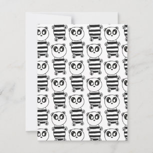 Faire-part Art de panda noir et blanc ludique