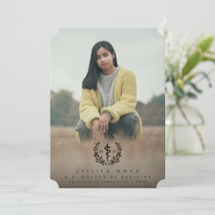 Faire-part Asclepius noir MD Docteur en médecine