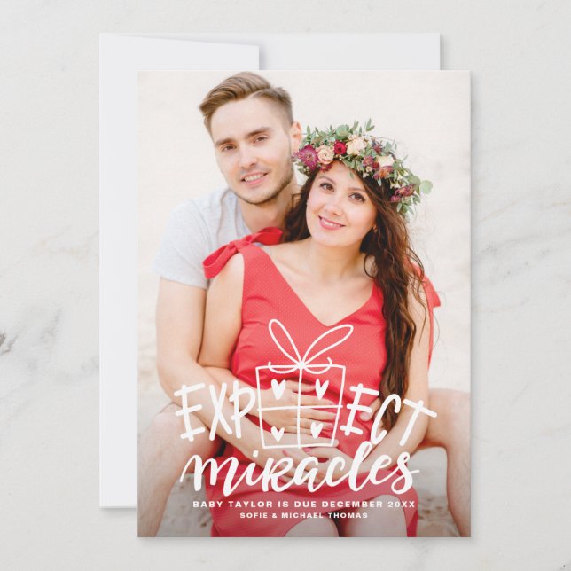 Faire-part Attendez-vous à ce que les miracles annoncent la g (Devant)