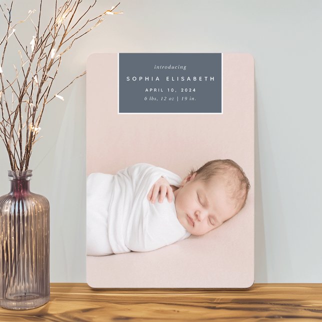 Faire-part Au carré | Naissance de la photo verticale (Créateur téléchargé)