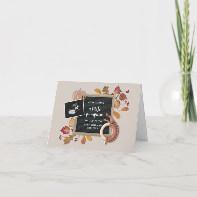 Faire-part Automne Thanksgiving Citrouille Bébé Grossesse Nai (Devant)