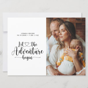 Faire-part Aventure commence nouvelle photo de naissance des 
