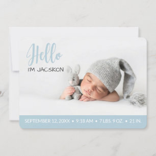 Faire-part Baby boy bonjour superposition photo moderne paste