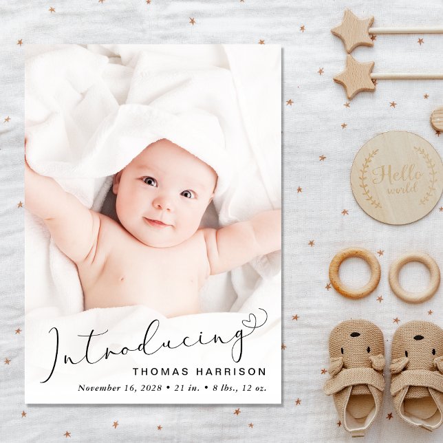 Faire-part Baby Boy Présentation du collage photo Naissance (Personalize with a photo that captures the beauty and innocence of your newborn)