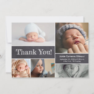 Faire-part Baby shower Chalkboard moderne Merci photo