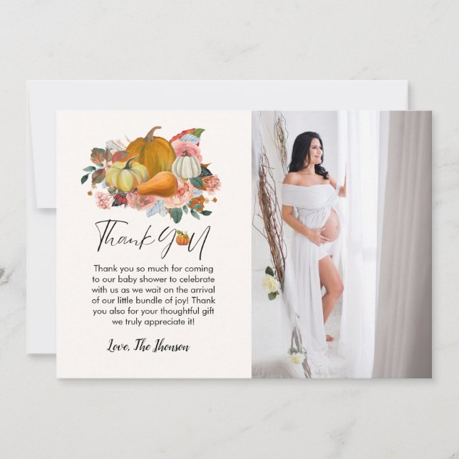 Faire-part Baby shower citrouille Boho Fall (Devant)