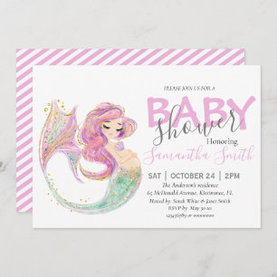 Faire-part Baby shower du parti Mermaid