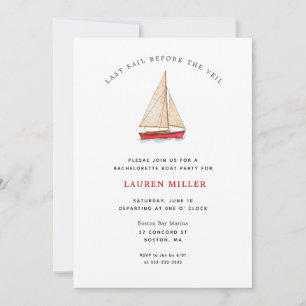 Faire-part Bachelorette de bateau nautique