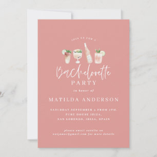Faire-part Bachelorette rose fille photo