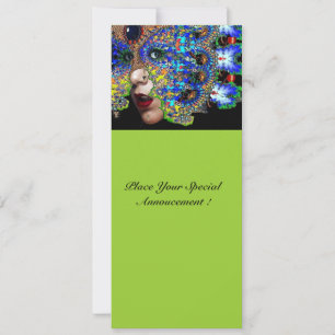 Faire-part Bal Masquerade Mardi Gras EPHÉMÉRAL, Masque Bleu