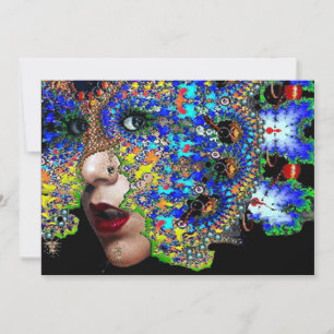 Faire-part Bal Masquerade Mardi Gras EPHÉMÉRAL, Masque Bleu