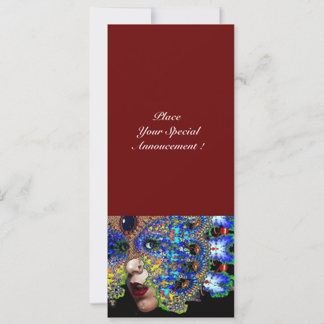 Faire-part Bal Masquerade Mardi Gras EPHÉMÉRAL, Masque Bleu (Devant)