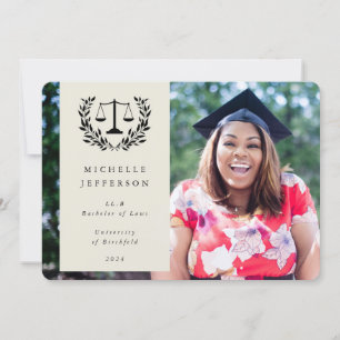 Faire-part Balances en droit de l'huître + Laurel Wreath Grad