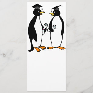 Faire-part Bande dessinée de pingouins d'obtention du diplôme