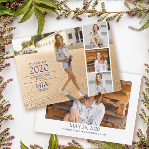 Faire-part Bande photo moderne simple graduation