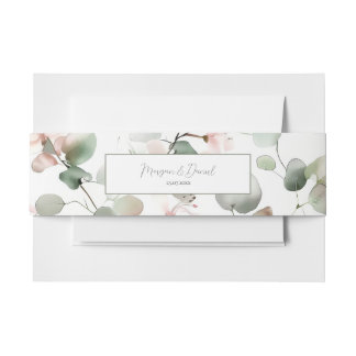 Faire-part Bandeau de mariage aquarelle Eucalyptus