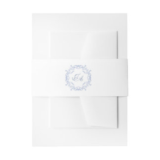 Faire-part Bandeau de mariage en bleu poussiéreux Baroque Mon
