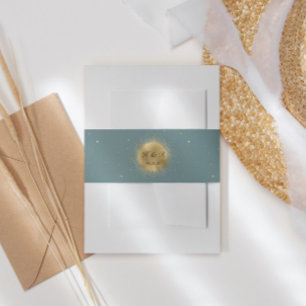 Faire-part Bandeau de ventre de mariage Pastel Celestial Gold