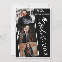 Bandes photo simples modernes Graduation noire