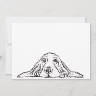 Faire-part basset blanc