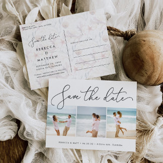 Faire-part Beach Wedding Photo Save the Date Postcard