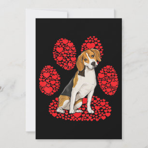 Faire-part Beagle Valentines Day Dog Log Paw