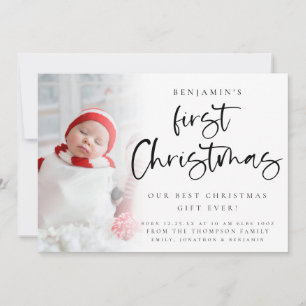 Faire-part Bébé 1er Noël Photo Naissance