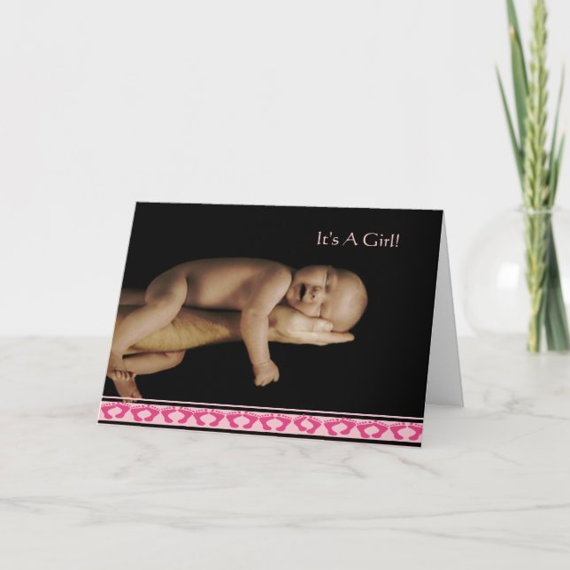 Faire-part Bébé Annoucement mignon avec votre photo - (Devant)