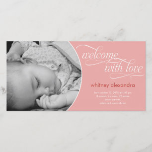 Faire-part Bébé de bienvenue - rose
