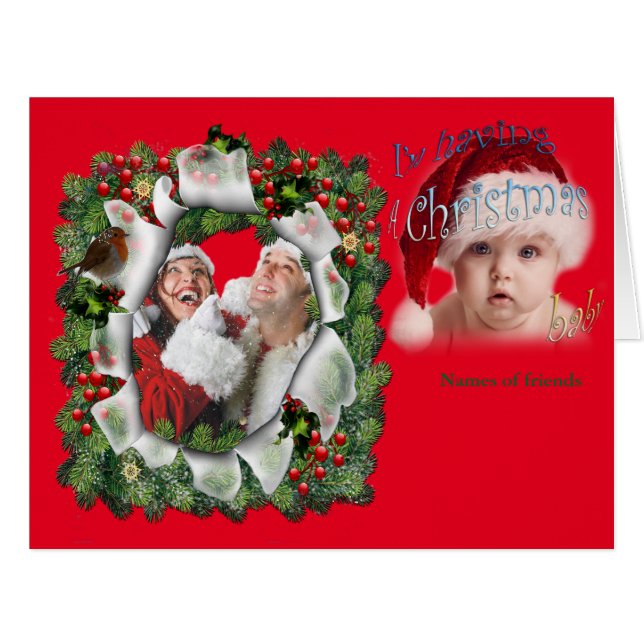 Faire-part bébé de Noël (Devant horizontal)