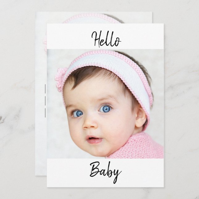 Faire-part bébé photo x2 Modern Chic (Devant / Derrière)