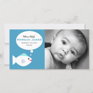 Faire-part Bébé poisson bleu