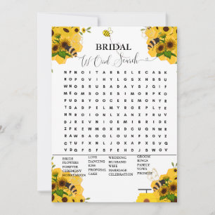 Faire-part Bee Bride jeu de recherche mot moderne
