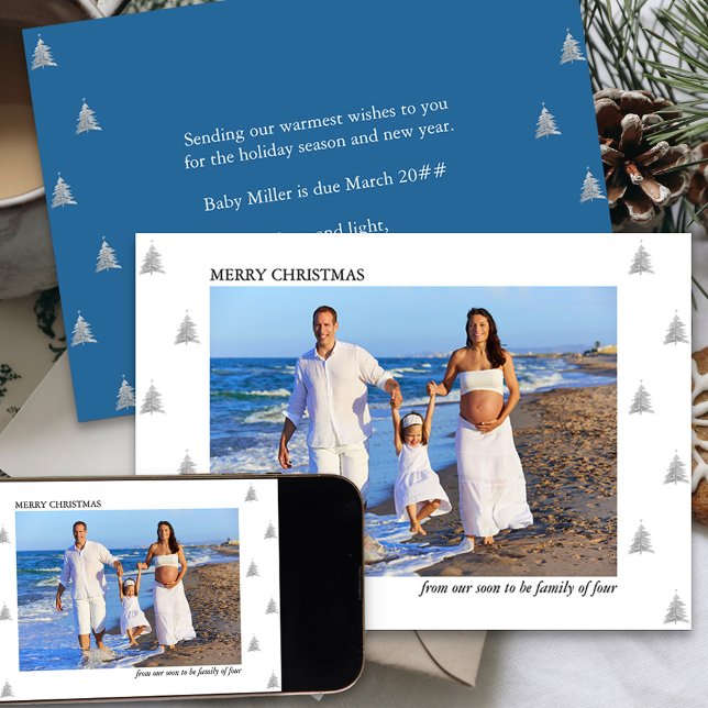Faire-part Bientôt la famille de quatre photos vacances Gross (Holiday Card and Pregnancy Announcement from your soon to be family of four)