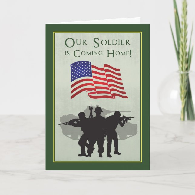 Faire-part Bienvenue à la maison d'un soldat en annonçant son (Devant)